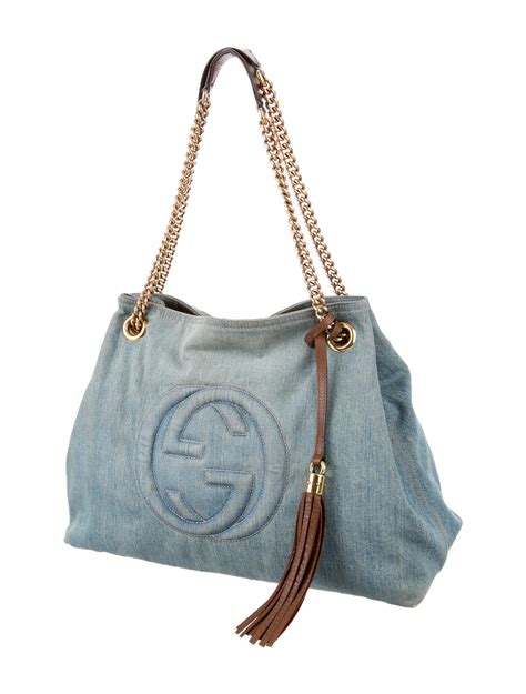 gucci medium crystal shoulder bag|Gucci denim shoulder bag.